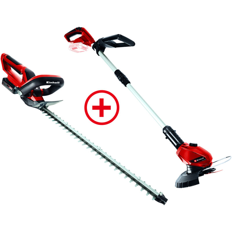 Akku-Heckenschere inkl. 2,5 Ah Starter-Kit + Akku-Rasentrimmer - Einhell
