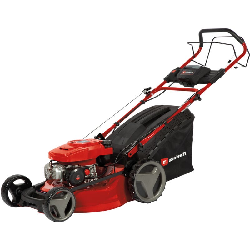 Einhell - Benzin-Rasenmäher gc-pm 51/3 s hw-e Li (2.7 kW, 1 Zylinder 4-Takt-Motor, Highwheeler, Startseilzug am Führungsholm, Elektro-Start-Funktion,