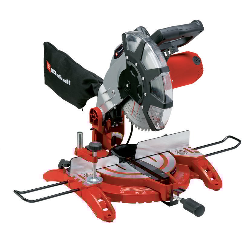 Einhell Kapp-Gehrungssäge TC-MS 2513 L (1600 W, max. 75 mm x 130 mm Schnitttiefe/-breite, Ø 250 mm Sägeblatt, schwenkbarer Sägekopf, Laser, Drehtisch