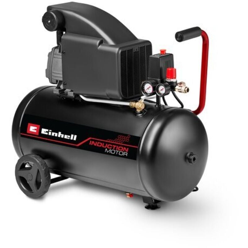 Einhell Kompressor TC-AC 270/50/10 (1800 W, max. 10 bar, 50-Liter-Tank, ölgeschmiert, Manometer für Arbeitsdruck und Kesseldruck, 270 l/min