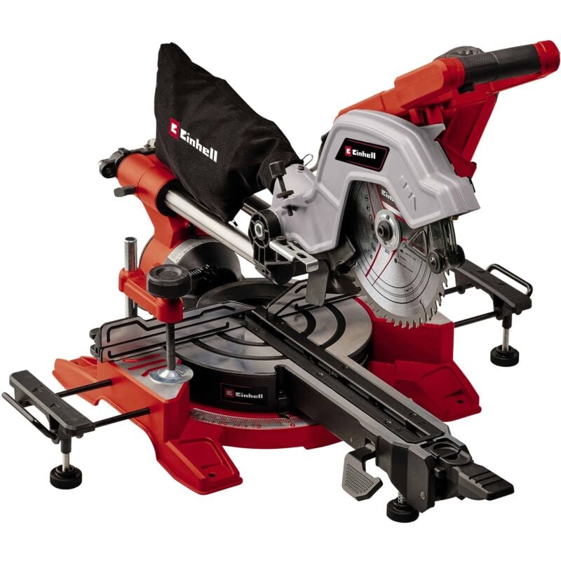 Einhell - Zug-Kapp-Gehrungssäge te-sm 8 l Dual (1800 w, max. 65 mm x 305 mm Schnitttiefe/-breite, ø 216 mm Sägeblatt, beidseitig neigbarer Sägekopf,