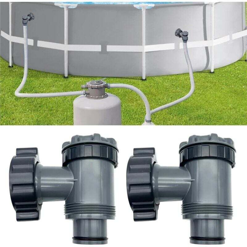 Einlass-/Auslassventil, kompatibel mit Coleman, Intex, Bestway Aufstellpool-Filterpumpen, Poolpumpen-Ersatzteile, für 38-mm-Schlauch (B, 2er-Pack)