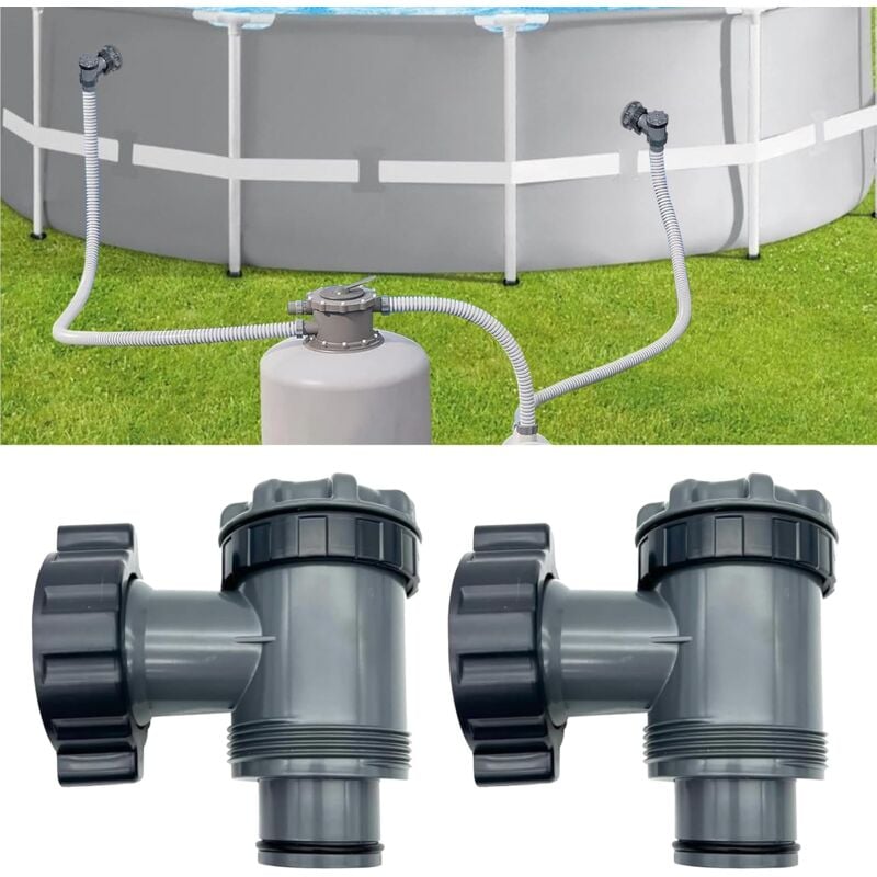Einlass-/Auslassventil, kompatibel mit Coleman, Intex, Bestway, oberirdischer Pool-Filterpumpe, Ersatzteile für Poolpumpen, für 38-mm-Schlauch