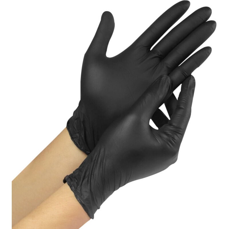 Gabrielle - Einmalhandschuhe Latex-frei, Schwarz Nitrilhandschuhe Puderfrei, Chemikalien-Schutzhandschuhe, Mechaniker Handschuhe, Schwarze Handschuhe