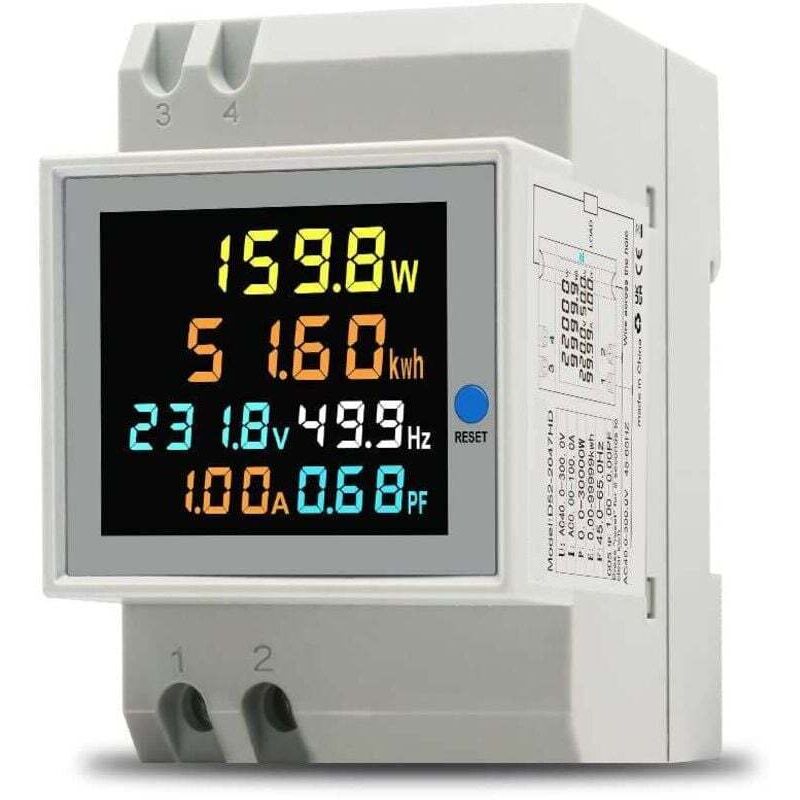 Einphasiger Energierechner Numerischer elektrischer Rechner ac 40-300V 100A Einphasiger elektrischer Rechner Wattmeter Schiene din Meter Watt KWh