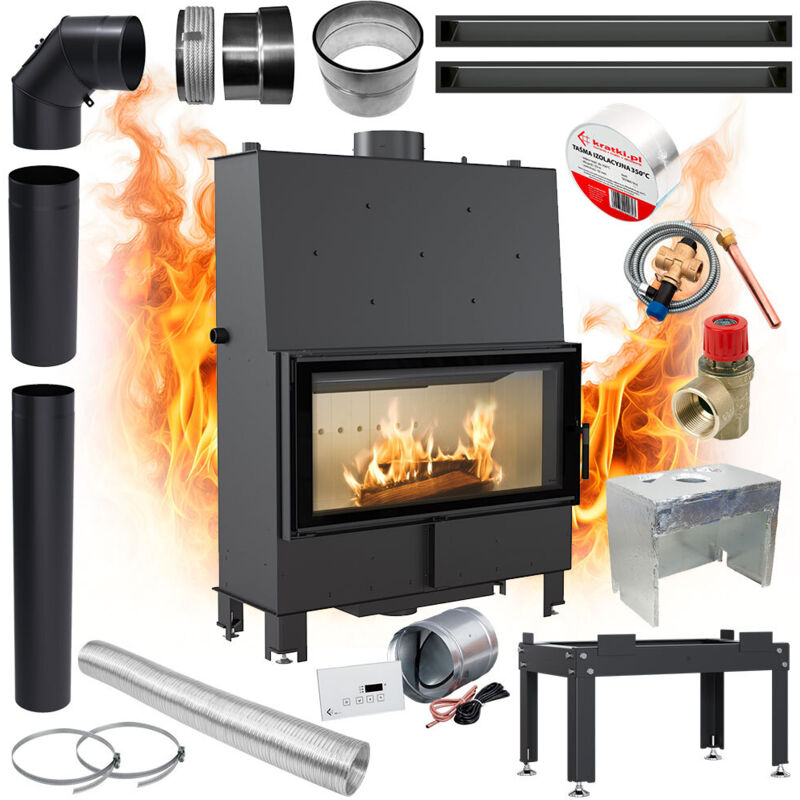 Einsatz Kamin Wassermantel KRATKI LUCY 20kW Ø200 Eco Recuperation SET