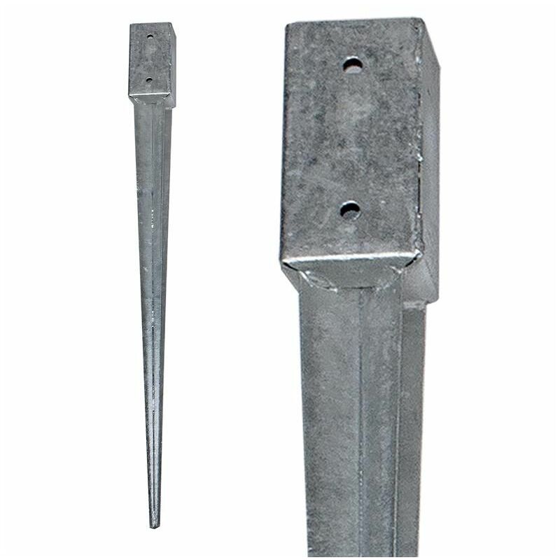 Estexo - Einschlaghülsen Bodenhülse Bodenanker 750 - 900 mm Vierkant feuerverzinkt 71 x 71 mm / 900 mm