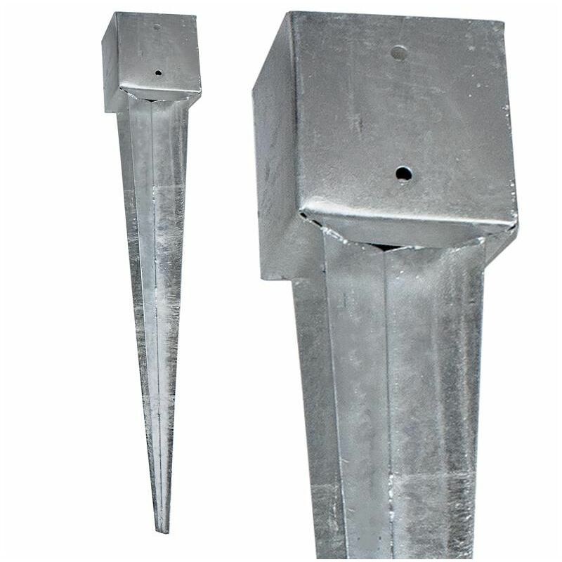 Estexo - Einschlaghülsen Bodenhülse Bodenanker 750 - 900 mm Vierkant feuerverzinkt 141 x 141 mm / 900 mm