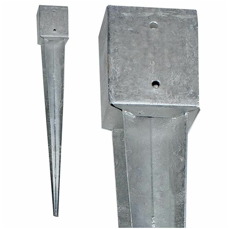 Estexo - Einschlaghülsen Bodenhülse Bodenanker 750 - 900 mm Vierkant feuerverzinkt 121 x 121 mm / 900 mm