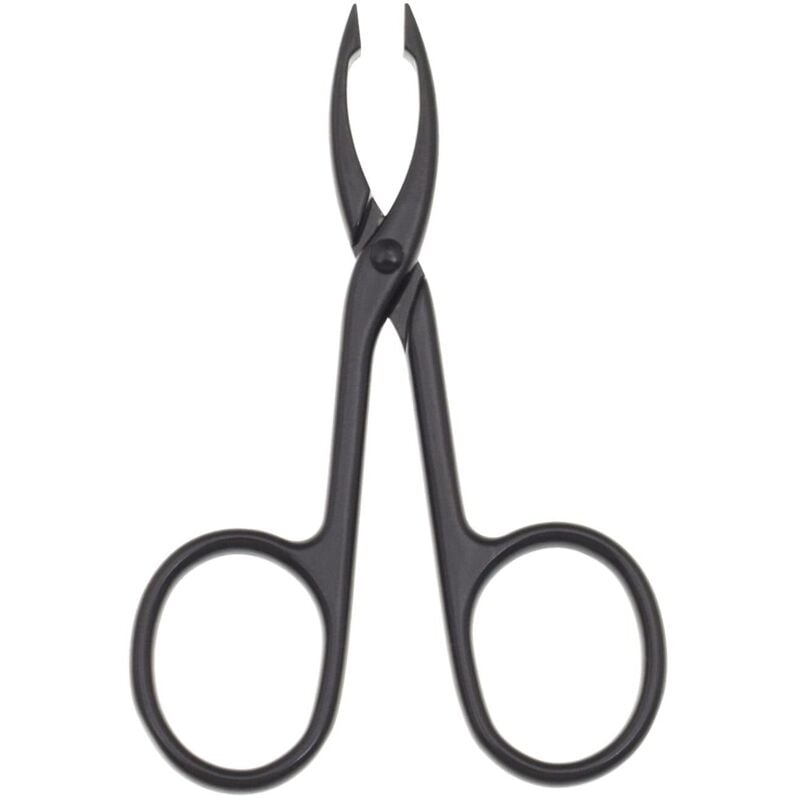 Einteilige Pinzette, gerader Griff, scherenförmig, zur Entfernung von Augenbrauen- und Gesichtshaaren (schwarz)