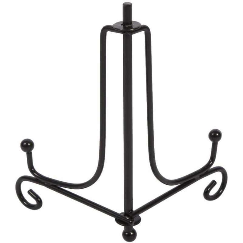 Eisendisplay, dekorativer Paneelständer, Bilderrahmenständer, Präsentationsständer für Fotos, Bilder, Teller, Kunstwerke (Schwarz, Ständerhöhe 15 cm)