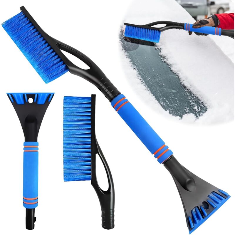 Eiskratzer Auto, 3 in 1 Eiskratzer Auto mit Besen, Schneebesen Auto Eiskratzer mit Besen, Eiskratzer Auto mit schonenden Borsten, Abnehmbar