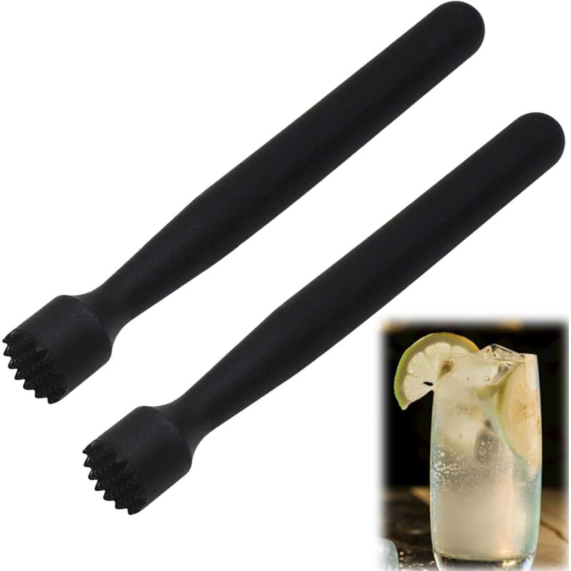 Eisstößel, 2 Stück Cocktailstößel, Cocktailstößel aus Kunststoff, Cocktails, Bar Cocktailstößel, zum Zerkleinern von Eiswürfeln, Mojito, Küche, Bar,