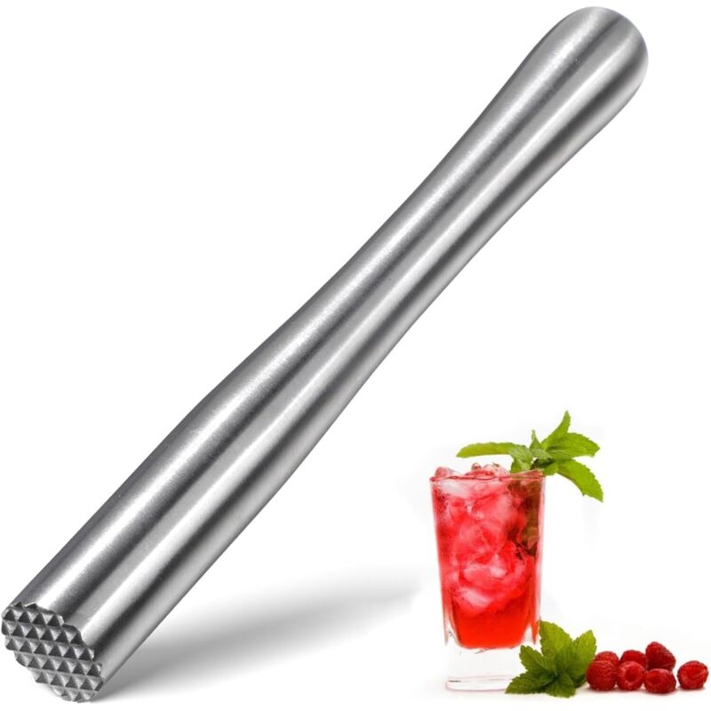 Eisstößel, Cocktailstößel aus Edelstahl, Limettencocktail, Bar-Cocktailstößel zum Zerkleinern von Eiswürfeln, Mojito, Küche, Bar, Restaurant, Eis