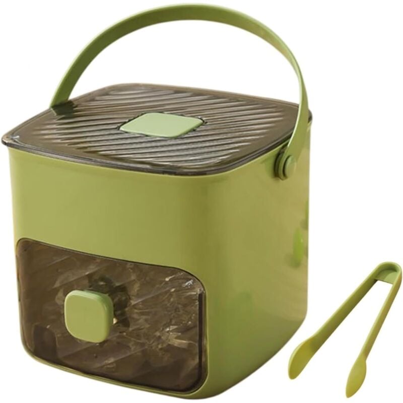 Eiswürfelmaschine mit Pressmechanismus, Eisbox mit Tablett und Aufbewahrungsbehälter, 48 wiederverwendbare Eiswürfelbehälter für Cocktails, Kaffee