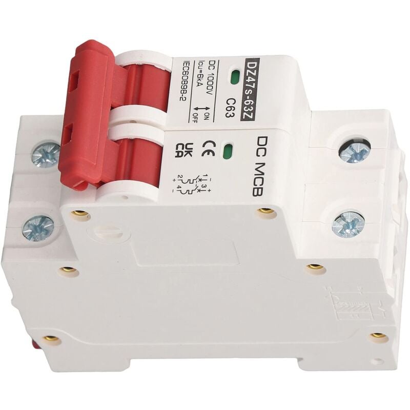 Ej.Life 1000V 2P Miniatur-DC-Leistungsschalter DIN-Schienenmontage 6000A Ausschaltvermögen für Solar-Photovoltaik-Anlage