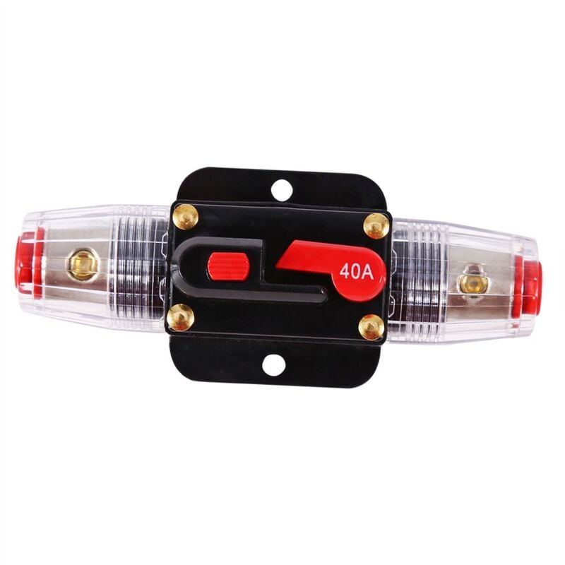 Ej.Life 12V DC Inline Leistungsschalter Rücksetzsicherungs Wechselrichter, 40A Autoschutz für Sicherungshalter für Autoradio Schalter, rücksetzbarer