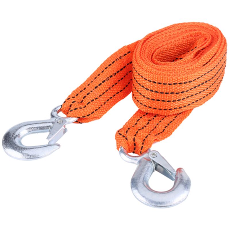 4 Meter Last 3 Tonnen Autoanhänger Abschleppseil Gurt Abschleppkabel mit Haken Notfallfahrzeugwerkzeug - Ej.life