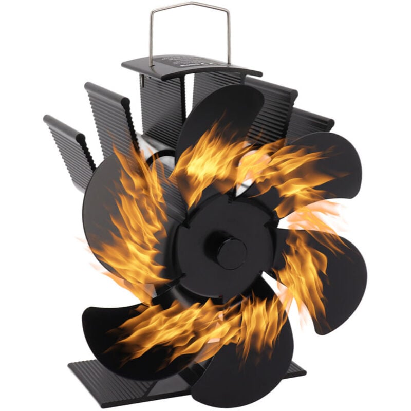 Ej.Life 6-Blatt-Ofenventilator für Holzofen, effiziente Wärmeverteilung für Holzofen und Holzofen