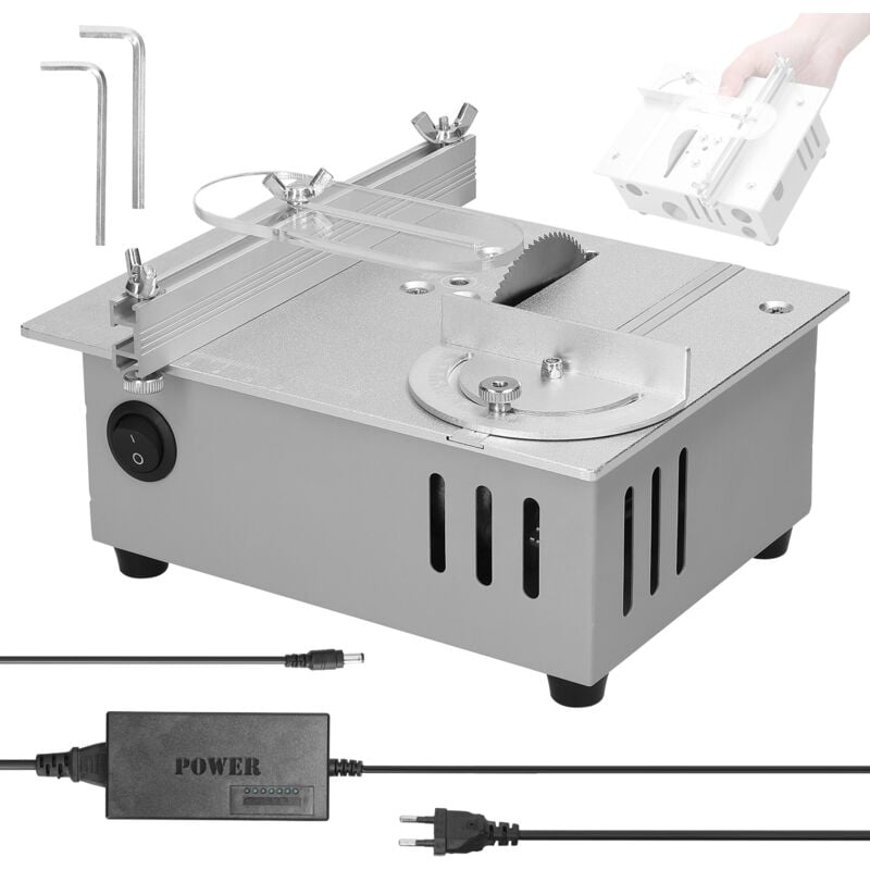 Ej.life - 96W Mini-Tischkreissäge, Tischkreissäge 9000 U/min, verstellbarer Winkel, 15 mm Schnitttiefe, Tischkreissäge