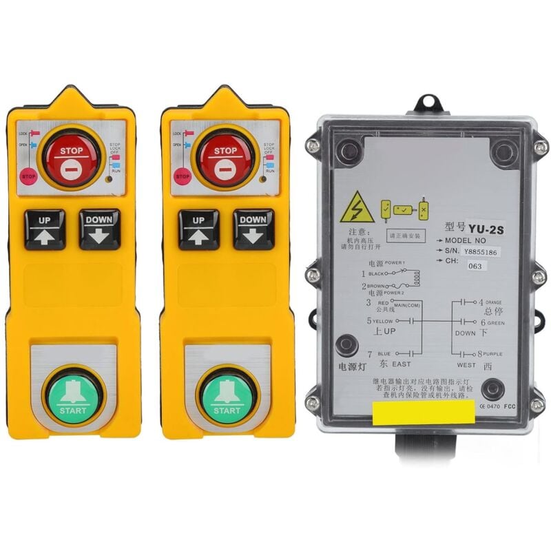 Ac 220 v Industrie-Hebekurbel, kabellose Fernbedienung, wasserdicht, elektrische Hebebühne, Radi-Sender, Empfänger für Brückenkräne, 100 m - Ej.life
