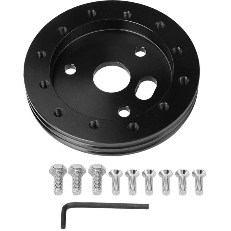 Ej.life - Autolenkradnabe, Lenkrad Grant 3-Loch 0,5-Zoll-Nabenabstandshalter für 6-Loch-Adapter Universal(schwarz)