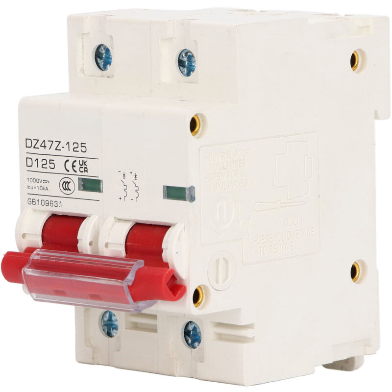 DC-Leitungsschutzschalter, DC-Leistungsschalter 2P 1000V 125A für PV-Anlage (Rot) - Ej.life