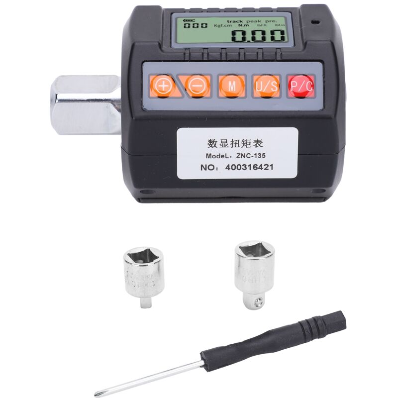 Ej.life - Digitaler Drehmomentschlüssel Drehmomentadapter Digitalanzeige Torsionsschlüssel-Adapter 13,5-135 Nm Messgerät 1/2 Zoll 3/8 Zoll 1/4 Zoll