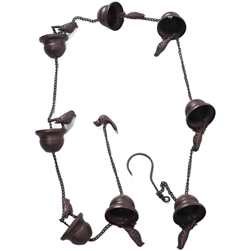 Eisen Gehämmerte Cup Garden Products Regenkette, Regenketten Kolibri und Cup Regenketten Eisen-Regenwasserauffangkette für Draußen - Ej.life