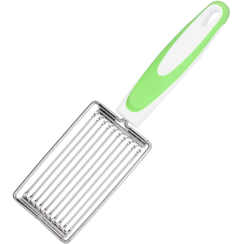 Ej.Life Fleischschneider, Edelstahl Luncheon Fleischschneider Tomaten-Schinken-Frucht-Schneidwerkzeug mit Rutschfestem Griff(Grün)