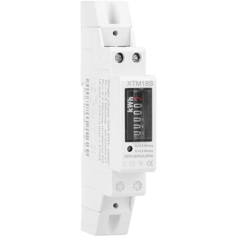Lcd digitaler Wechselstromzähler XTM18S 220V 5-30A kWh-Meter, LCD-Einphasen-1P-DIN-Schiene-Stromzähler - Ej.life