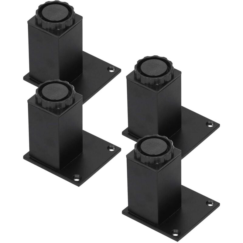Möbelbein, Schwarzer Sofa-Stützfuß, Möbelbeschläge für Sofa, Schrank, Sofa, Sofa (Quadratischer Schranksockel 80 mm – schwarz) - Ej.life