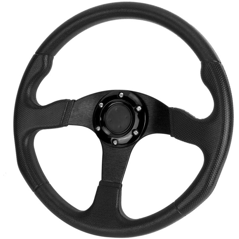 350 mm/14 Zoll Rennwagen-Sportlenkrad Deep Dish 6 Schrauben Universelles modifiziertes Rennlenkrad (schwarz)