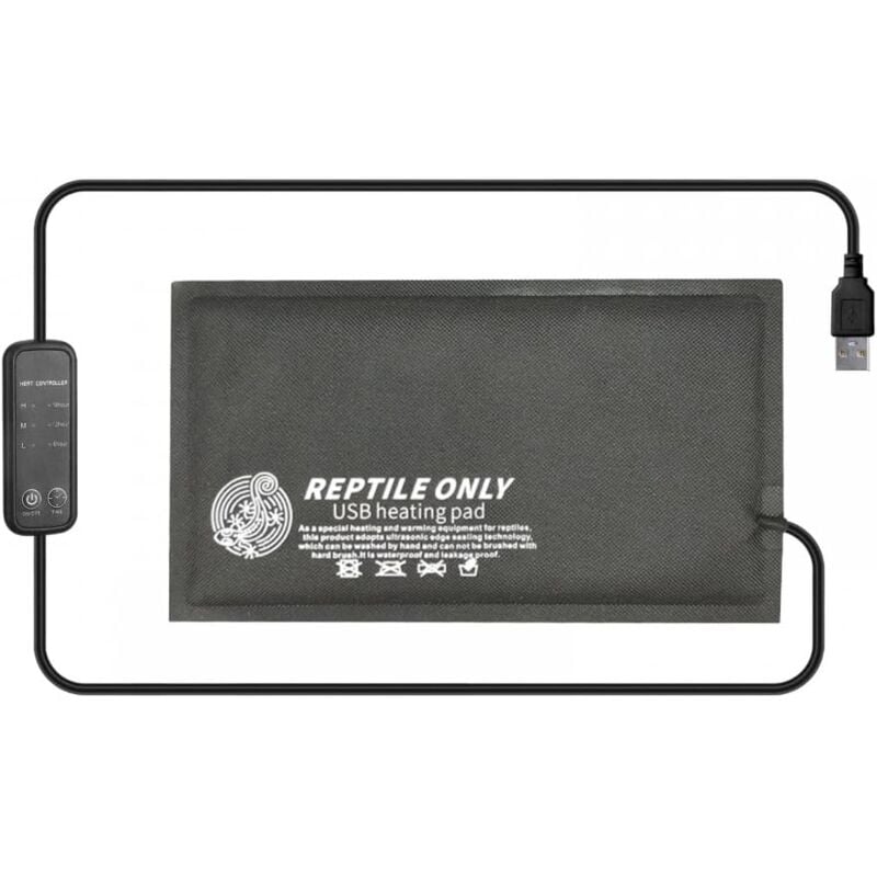 Reptilien-Heizkissen, USB-Heizkissen, Zeitsteuerung, Terrarium-Untertankheizung für Fisch, Frosch, Eidechse, Schlange, 7 w - Ej.life