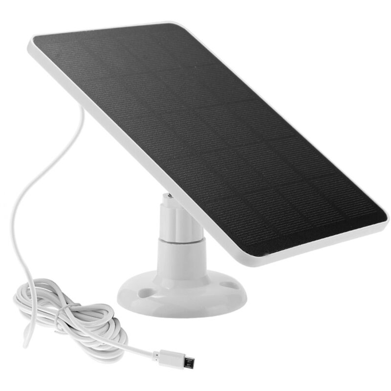 Ej.life - Solarpanel für Überwachungskamera, 5 v, 4 w, Micro-USB- und USB-C-Anschluss, Solarpanel für Kabellose Outdoor-Überwachungskamera, IP65