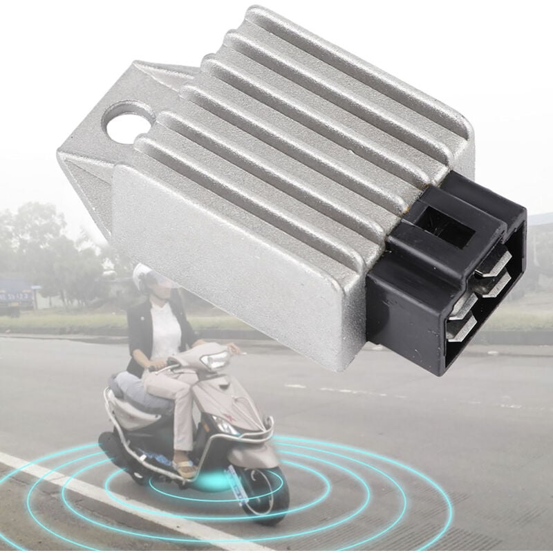 Ej.life - Spannungsregler 12v Roller, Spannungsregler Gleichrichter universeller 4-Pin 12V-Stecker Spannungsgleichrichter für Roller, Moped, ATVs,