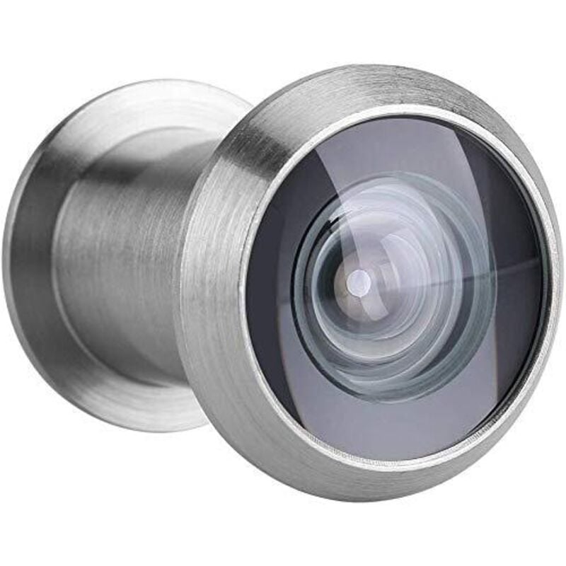 Ej.life - Türspion mit Sichtschutz Door Viewer Security Peek Peephole optisches Glas 220 Grad Weitwinkel(Gebürstetes Silber)