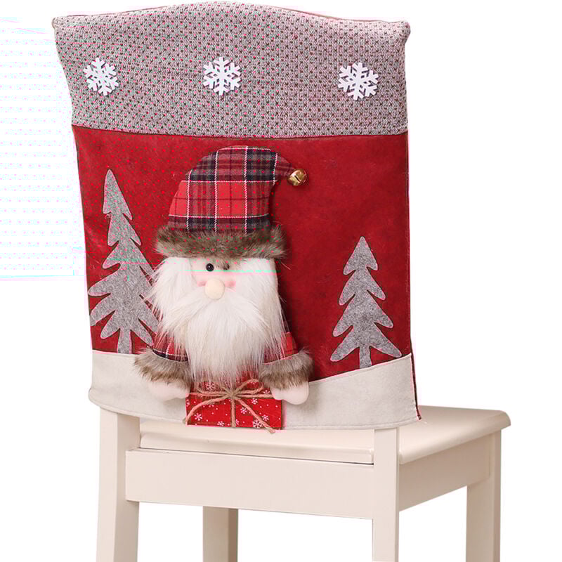 Weihnachts-Set aus Kunstleder, dreidimensionales Cartoon-Puppenstuhl-Set, Weihnachtsmann-Tisch und Stuhl-Set (Elch-Stuhl-Set) - Ej.life