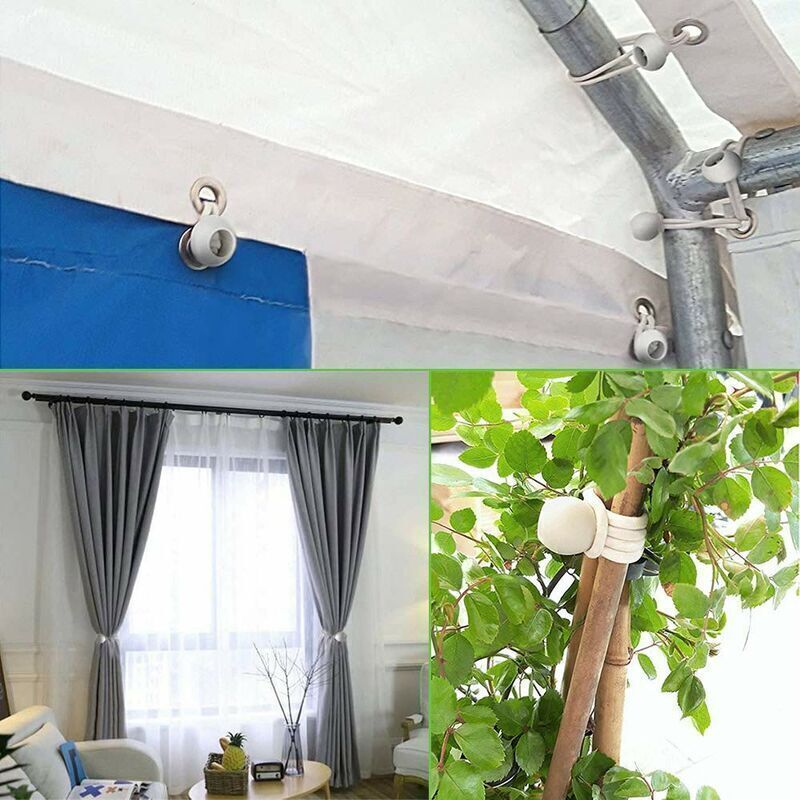 Elastisches Bungee-Seil, 30 Stück, Planenspanner für Banner, Planen, Pavillons, Zelte, Vorhänge, Verlängerungsgurt, Planenhalterung (Weiß – 150 mm),