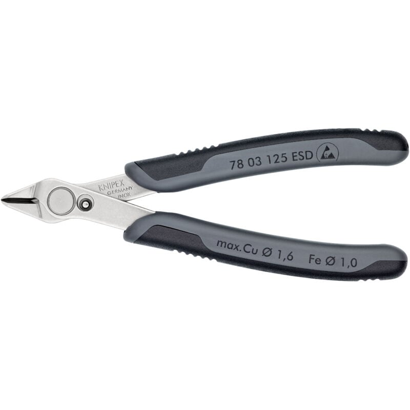 KNIPEX 78 03 125 ESDSB Electronic Super Knips® ESD mit Mehrkomponenten-Hüllen 125 mm