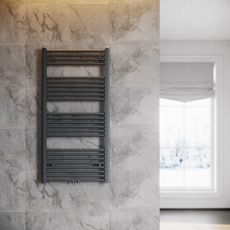 Elegant - Handtuchtrockner Heizung Bad 1200x600mm Heizung Badezimmer Anthrazit Handtuchheizkörper