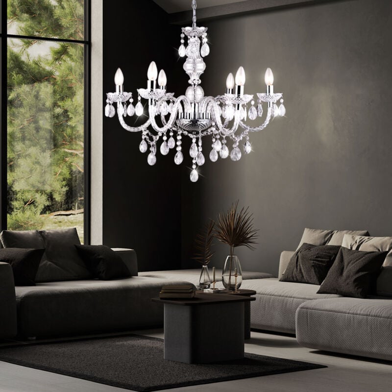 LED Kronleuchter Decken- Hänge- Pendel- Lampe Design Leuchte Wohn- Ess- Zimmer Luster Lüster Beleuchtung Kristall-Dekor