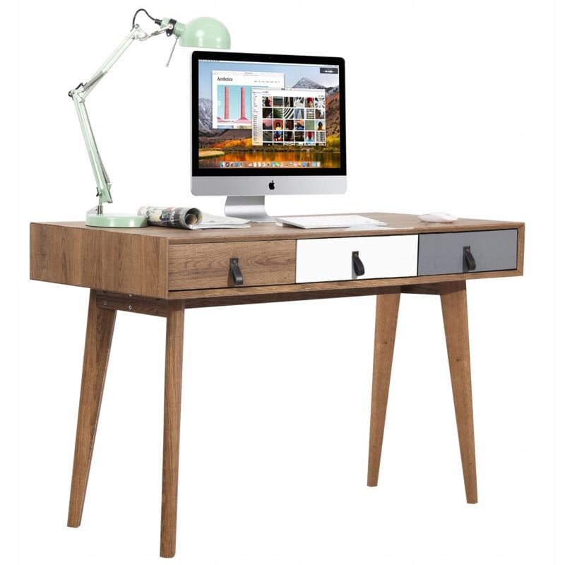 ELEGANTER SCHREIBTISCH für ein Arbeitszimmer, Büro, MODERNE GROSSE SCHUBLADEN für Computer