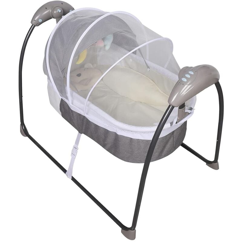 Elektrisch Babywiege,Babybett Elektrische Baby Wiege Automatischer Schaukel Intelligenter Bluetooth Schaukelwiege Mit Fernbedienung Für Babys