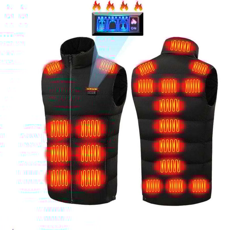 Elektrisch beheizbare Weste für Damen und Herren mit 21 Heizzonen, USB-beheizbare Weste/Jacke, schnelles Aufheizen auf 55 °C, Größe XL