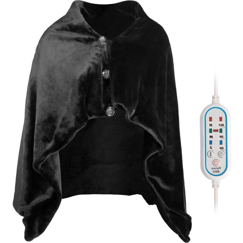 Elektrisch beheizte Decke, USB-Heizschal, elektrisch beheizter Poncho, Decke mit 3 Heizstufen, 3 Timer-Einstellungen, 27,9 x 44,5 cm