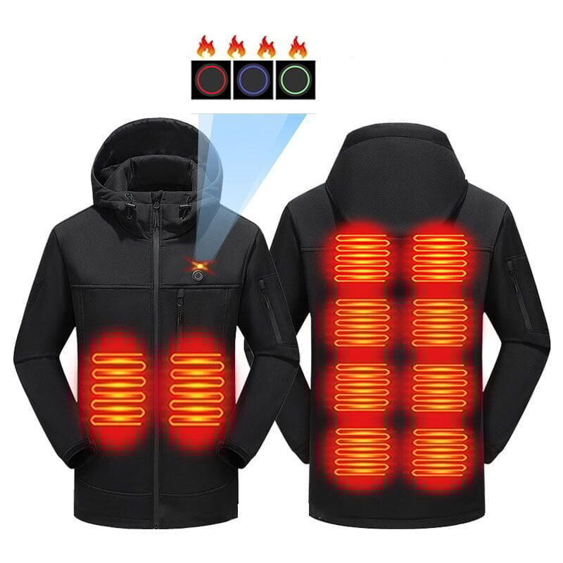 Elektrisch Beheizte Jacke Für Damen Und Herren, USB-Heizjacke, Beheizte Kleidung, Winterwarmer Leichter Daunenmantel Mit Kapuze, Mit 3 Heizstufen,
