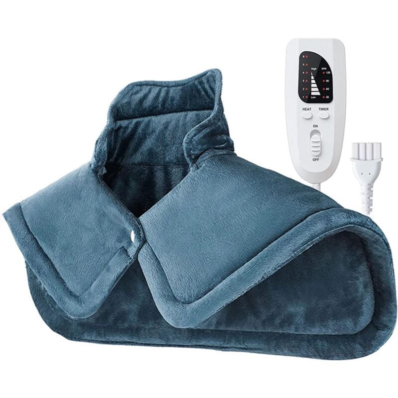 Elektrisch beheiztes Nackenkissen, elektrisch beheizter Umhang, für 6 einstellbare Wärmeeinstellungen und 4 Timer-Einstellungen, maschinenwaschbar