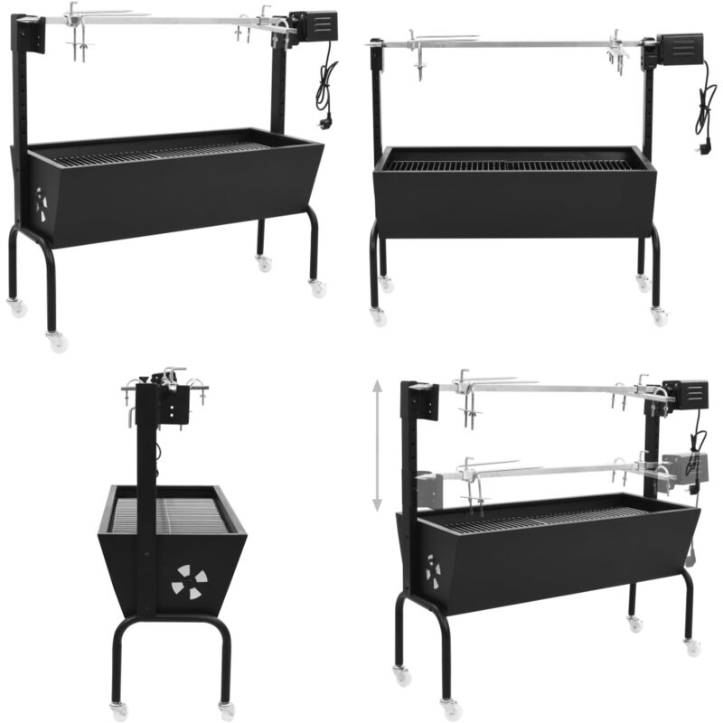 Elektrische BBQ-Rotisserie Edelstahl - Grill-Rotisserie - Grill-Rotisserien - Home & Living - Schwarz