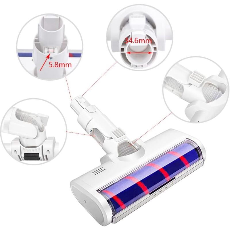 Elektrische Bürstenkopfbürste, kompatibel mit Staubsaugerteilen von Xiaomi Dreame V8 V9B G9 K10 1C (Hinweis: Nur für kleine leitfähige Nadeln,